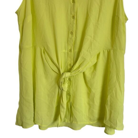 NWT Torris Sheer Neon Lime Sleeveless Georgette PEPLUM Blouse.‎ - Picture 8 of 14